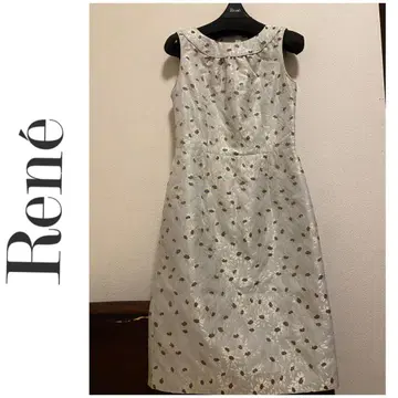 최종 세일 컨디션 최상 Rene tissue 34 자카드 직조풍 원피스