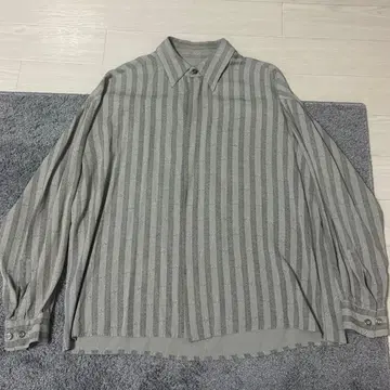 빈티지 레이온 스트라이프 긴팔 셔츠 M 60년대