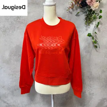 Desigual 데시구알 로고 맨투맨 트레이닝복 오렌지 M