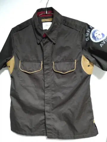 아비렉스 소가죽 부분 사용 집업 반팔 볼링 셔츠 M 무료배송!