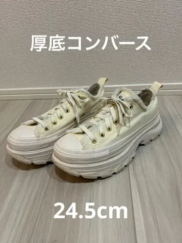 CONVERSE 통굽 스니커즈 TREKWAVE 화이트 24.5cm