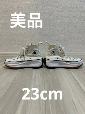 컨버스 란스타 하이크 화이트 통굽 하이컷 스니커즈 23cm