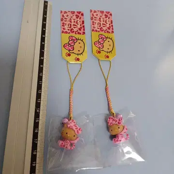 키티 일광화상 갸루 KT 스트랩 2개 세트 레오파드 무늬