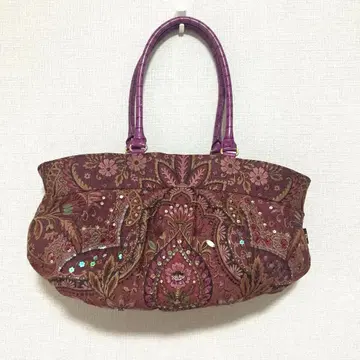 Think Bee! 페이즐리 자수 핸드백 블랙 토트백