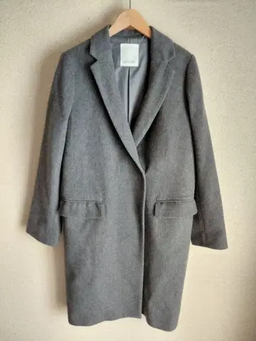 BABYLONE 캐시미어 혼방 체스터 코트 울 롱 그레이 더블