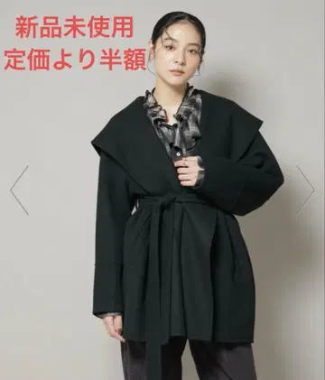 NANO universe 리버 숄 미디 코트 새상품 블랙