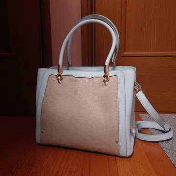 Samantha Thavasa 린넨 토트백 (라이트 블루)