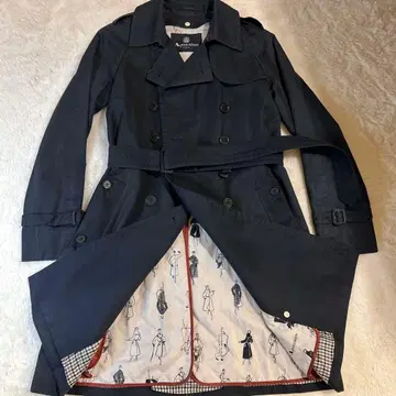 인기 아쿠아 스큐텀 트렌치코트 라이너 포함 네이비 사이즈 8 L