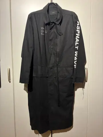 STAMPD ASPHALT WAVE 블랙 트렌치코트