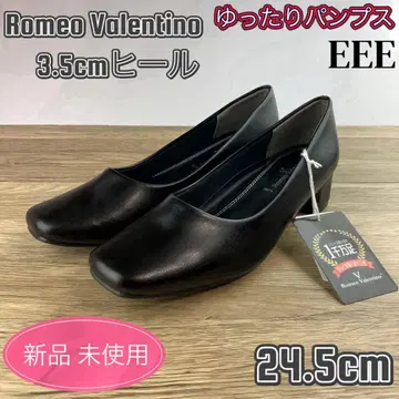 펌프스 검정 블랙 오피스 포멀 취업활동 로우힐 24.5cm