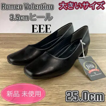 펌프스 블랙 오피스 빅 사이즈 취업활동 로우힐 25.0cm