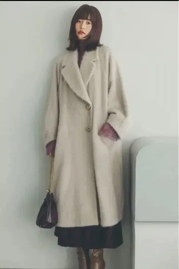 snidel 샤기 롱 코트