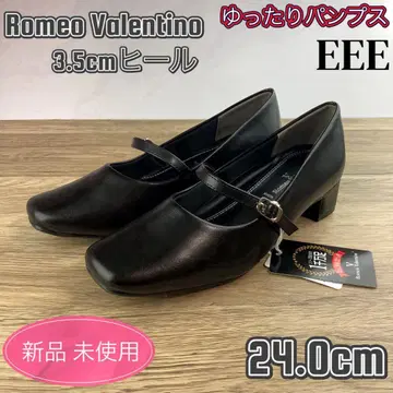 펌프스 블랙 24.0cm 취업활동 오피스 로우힐 스트랩