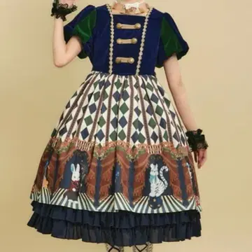 axes femme kawaii 인형 서커스 원피스 블루