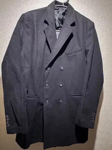 빈티지 ITARY 더블 브레스트 테일러드 자켓 블랙 피 코트