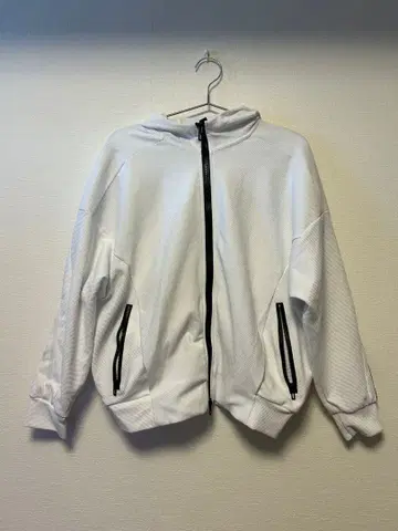 adidas 화이트 풀 집업 후드티 M