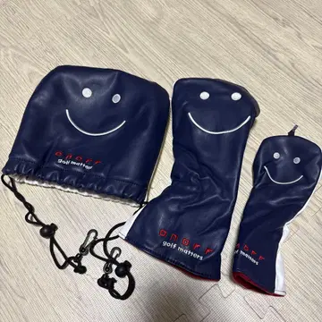 온오프 스마일 마크 골프 헤드커버 3개 세트