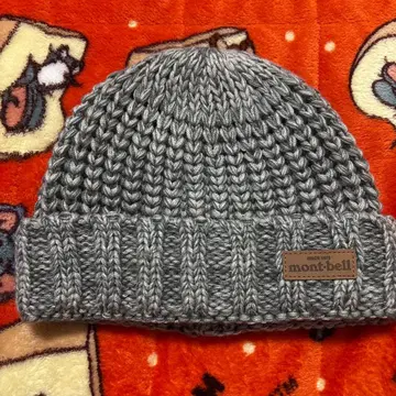 새상품 mont-bell 니트 모자 그레이
