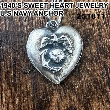 스위트하트 주얼리 백두산 해군 닻 실버 빈티지 목걸이