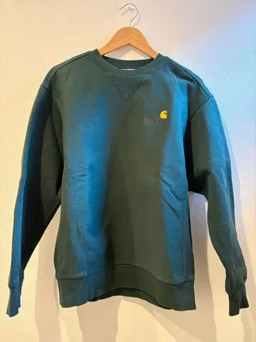 Carhartt 칼하트 맨투맨 S 그린 색 바램 구제 의류