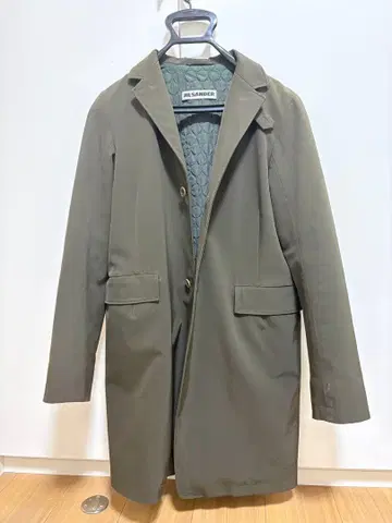 레어 JIL SANDER 코트 카키 본인기 34 폴리에스테르 독일제