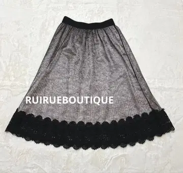 루일 에 부티크 레이스 절개 롱 스커트 허리밴딩 고급