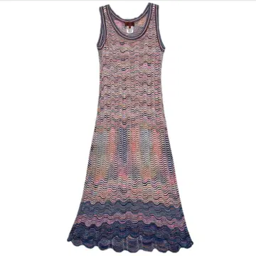 새상품급 MISSONI 미쏘니 멀티 컬러 니트 원피스 42(M~L)