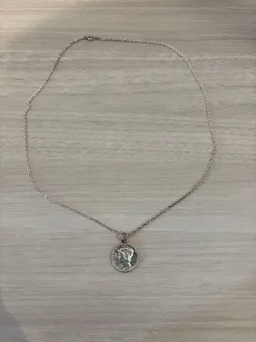 실버 머큐리 코인 목걸이