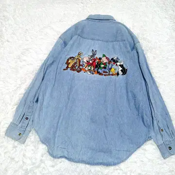 [ 빅 실루엣 ] 루니툰 데님 셔츠 자수