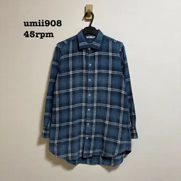 umii908 45rpm 긴팔 셔츠 체크 코튼 100%