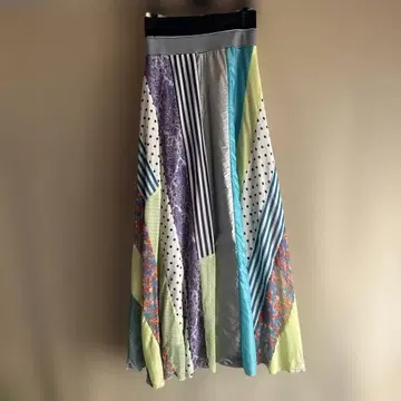 패치워크 롱 스커트