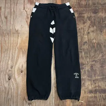 90s 프리즈너 배기 스웨트 팬츠 블랙 보더 VINTAGE