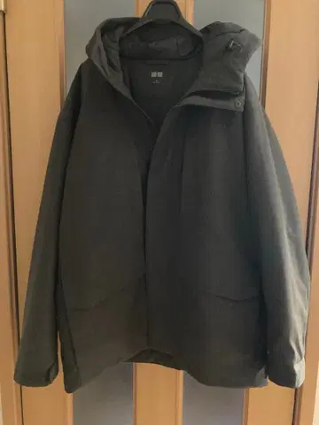 UNIQLO 후드 부착 다운 자켓 XL 다크 그레이