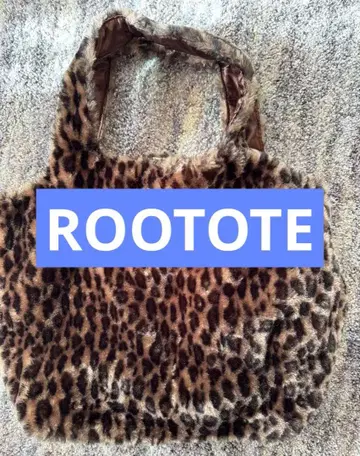 ROOTOTE 레오파드 무늬 퍼 토트백
