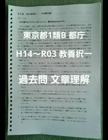 도쿄도 1류 B 도청 H14~R03 교양 택일 기출 문장 이해