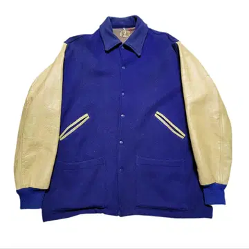 40s~50s SANDKNIT 빈티지 바시티 자켓 무지 옷깃 있음