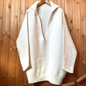 SLOBE IENA 아이보리 세일러 카라 오버사이즈 니트 울