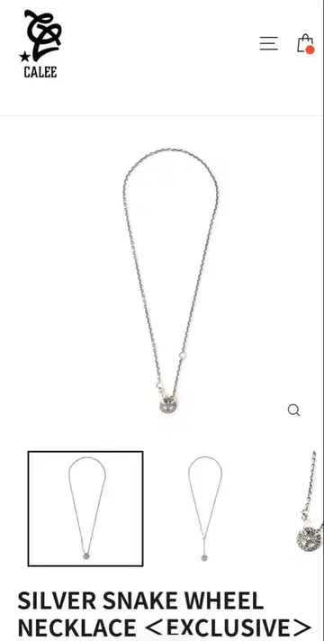 CALEE SILVER SNAKE WHEEL NECKLACE