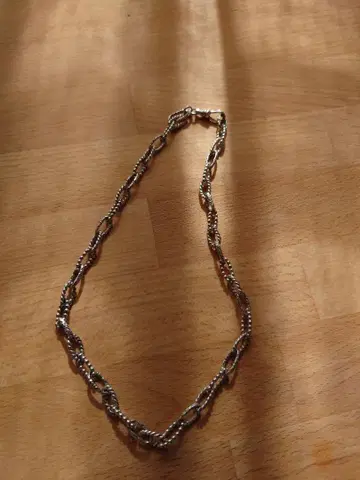 실버 트위스트 체인 목걸이 약 40cm