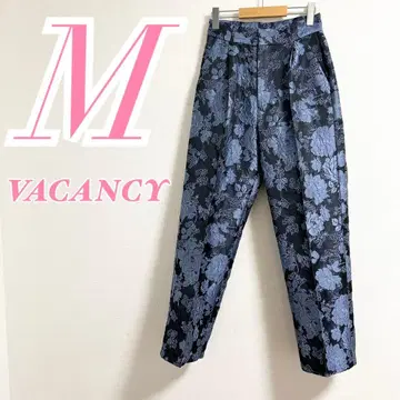 VACANCY 블랙 블루 와이드 팬츠 M 레이스 걸리시 캐주얼