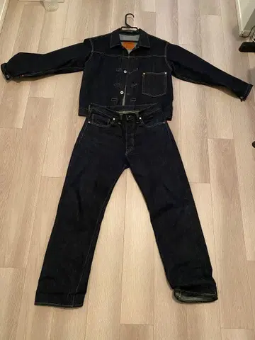 TCB JEANS Late 40s 상의 40 하의 33 빨간색 탭 셋업