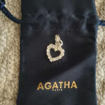 [빈티지] AGATHA 하트형 목걸이 참 실버