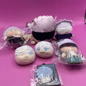 주술회전 고죠 사토루 봉제 인형 6체 세트 러버 참 포함