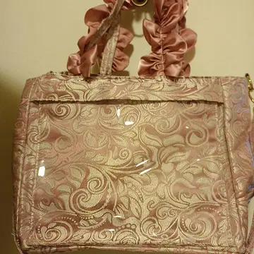 자카마트 이타백 페이즐리 핸들 프릴 토트백 핑크 A4 이타백