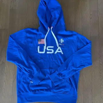 RLX USA 후드 부착 후드티 파랑