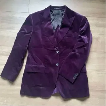 퍼플 코듀로이 벨벳 테일러드 자켓