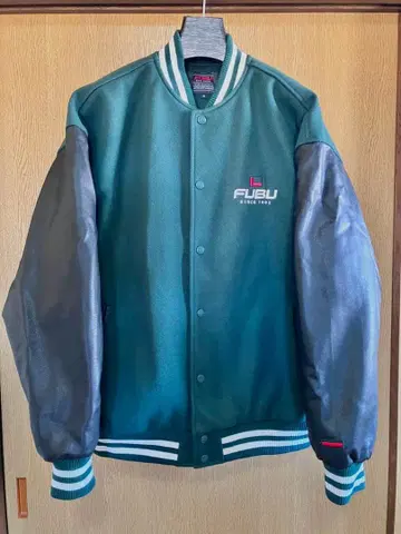 FUBU 바시티 자켓 그린 블랙