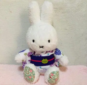 플라워 미피 봉제 인형 수국 유카타 퍼플