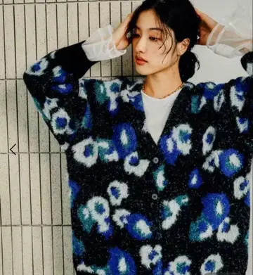 LEPSIM 플라워 무늬 V넥 가디건