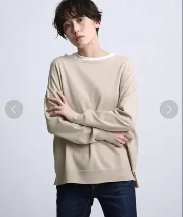 INDIVI [일본제/세탁 가능] 보트넥 니트 풀오버